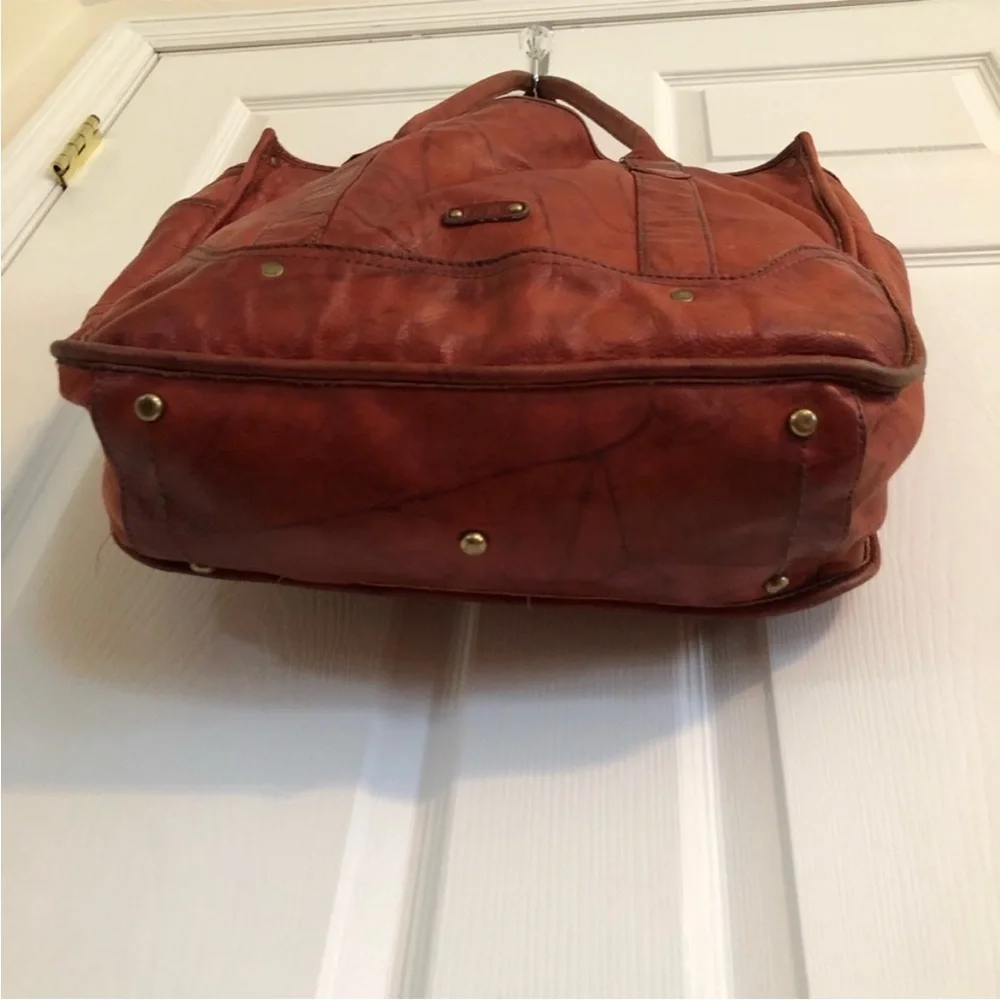 Frye leather campus shopper tote purse over night bag laptop case shoulder strap